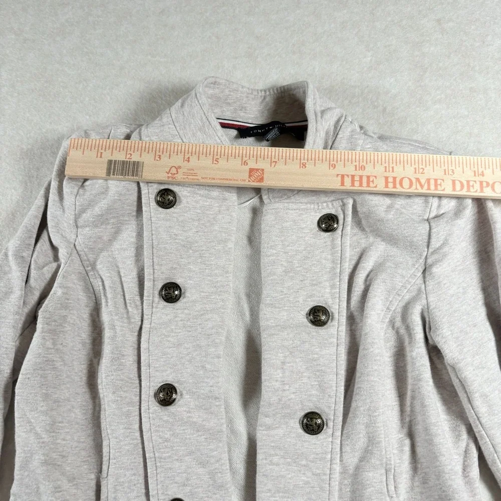 Tommy Hilfiger Womens Military Jacket Medium Double Breasted Knit Coat